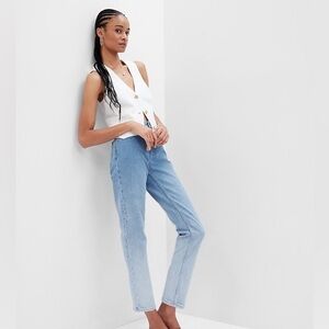 GAP Cheeky Straight High Rise Light Blue Ombre  Women's Jeans